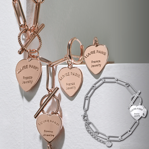 Free summer special price + free shipping★<br> <font color="red">14k★</font><br> Earrings/Necklace/Bracelet SET<br> Luvre heart SET0168 Korea