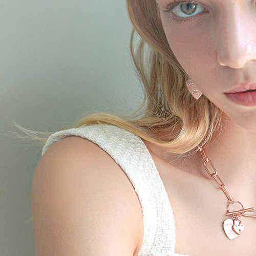 Summer Sale Special + Free Shipping★<br> <font color="red">14k★</font><br> Earrings/Necklace/Bracelet SET<br> Luvre heart SET0168