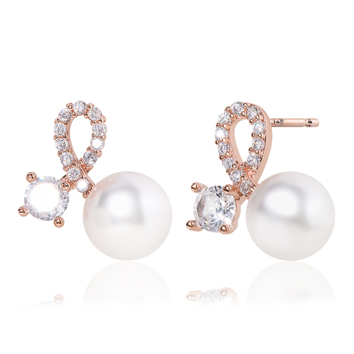 Summer Sale Special + Free Shipping★ <font color="red"><br>14k gold★</font><br> Melange pearl Earrings (8mm)<br> EA1472 Korea