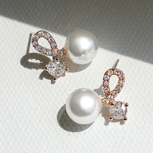Summer Sale Special + Free Shipping★ <font color="red"><br>14k gold★</font><br> Melange pearl Earrings (8mm)<br> EA1472