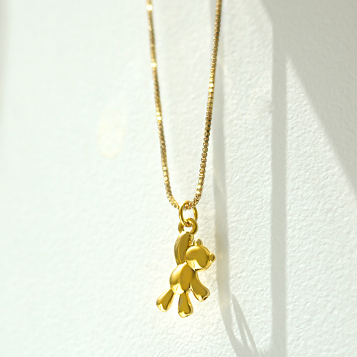 <font color="red">99.9% Pure Gold 24K Gold</font> Necklace<br><font color="red"></font> Honey Bear Box chain Necklace<BR> NA0007_J