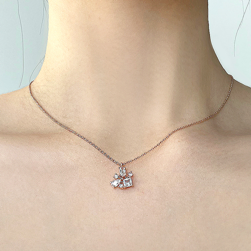 Summer Sale Special + Free Shipping★<br> <font color="red">14K★</font><br> Floe Crystal Necklace<br> NA0648