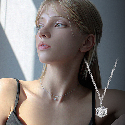 Summer Sale Special + Free Shipping★ <font color="red"><br>Overall 92.5 Silver★</font><br> Moissanite diamond Necklace<br> NA0651