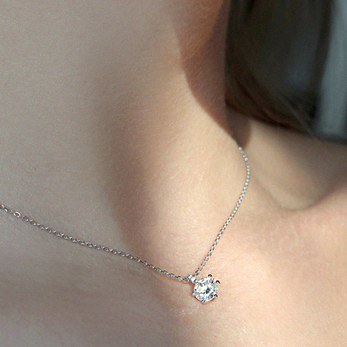 Summer Sale Special + Free Shipping★ <font color="red"><br>Overall 92.5 Silver★</font><br> Moissanite diamond Necklace<br> NA0651