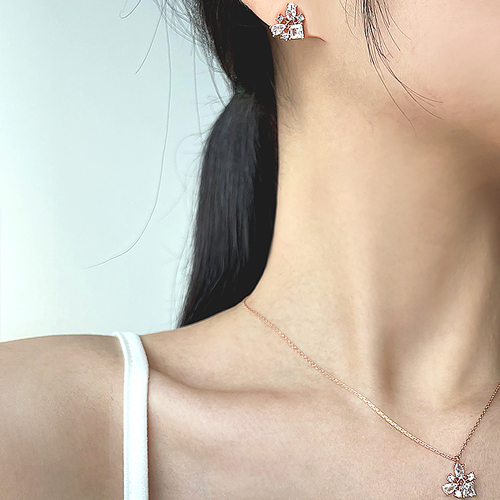 Summer Sale Special + Free Shipping★<br> <font color="red">14K★<br></font> Earrings/Necklace SET<br> Floé SET SET0461