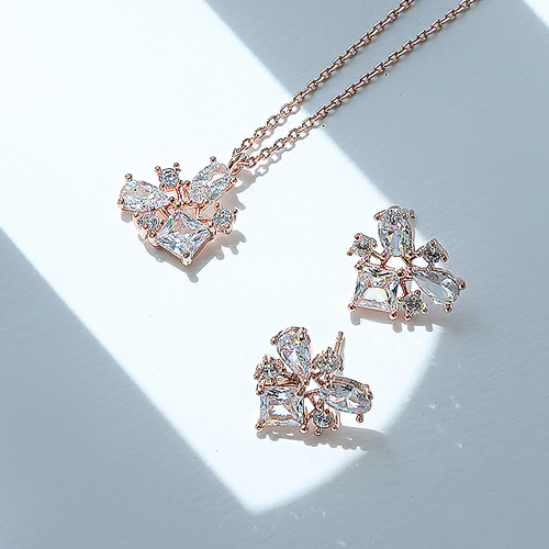 Summer Sale Special + Free Shipping★<br> <font color="red">14K★<br></font> Earrings/Necklace SET<br> Floé SET SET0461