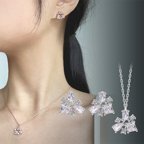 Summer Sale Special + Free Shipping★<br> <font color="red">14K★<br></font> Earrings/Necklace SET<br> Floé SET SET0461