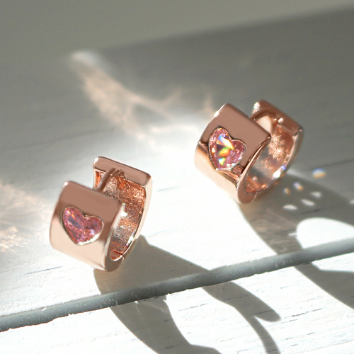 Summer Sale Special ★Free Shipping<br> <font color="red">14K★</font><br> Fit Heart One Touch Ring Earring<br> EA3192
