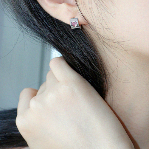 Summer Sale Special ★Free Shipping<br> <font color="red">14K★</font><br> Fit Heart One Touch Ring Earring<br> EA3192