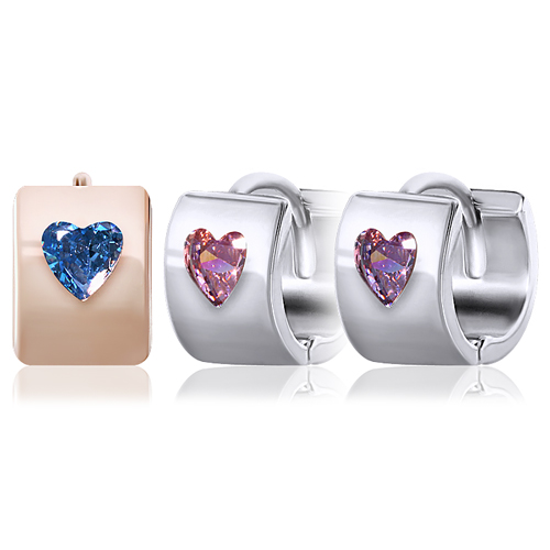 Summer Sale Special ★Free Shipping<br> <font color="red">14K★</font><br> Fit Heart One Touch Ring Earring<br> EA3192