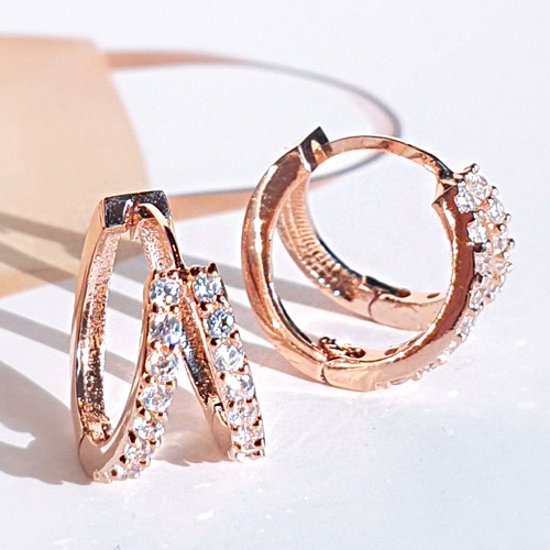 Summer Sale Special + Free Shipping★ <font color="red"><br>14k gold★</font><br> Croquette One-Touch Ring Earrings<BR> EA1875