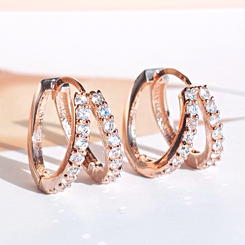 Summer Sale Special + Free Shipping★ <font color="red"><br>14k gold★</font><br> Croquette One-Touch Ring Earrings<BR> EA1875