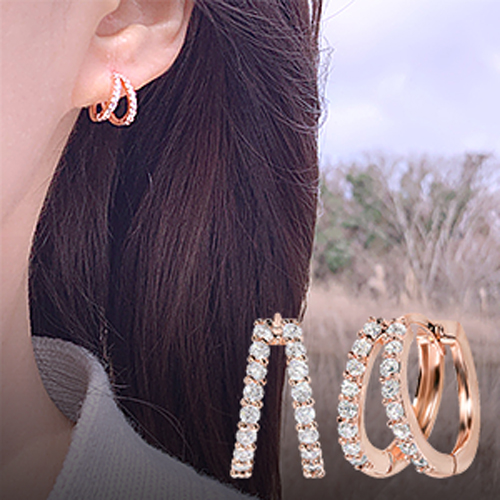 Summer Sale Special + Free Shipping★ <font color="red"><br>14k gold★</font><br> Croquette One-Touch Ring Earrings<BR> EA1875 Korea