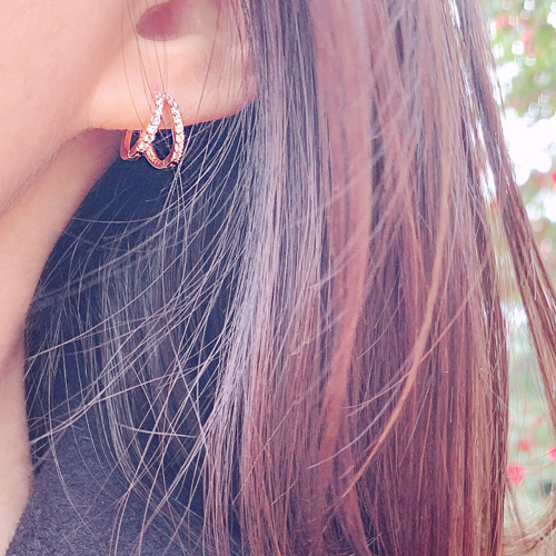 Summer Sale Special + Free Shipping★ <font color="red"><br>14k gold★</font><br> Croquette One-Touch Ring Earrings<BR> EA1875