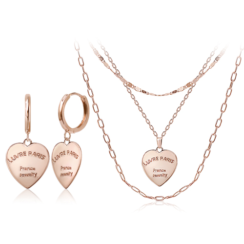 Summer Sale Special + Free Shipping★<br> <font color="red">14k★<br> Earring/Necklace SET</font><br> Luvre 3line layered SET0439
