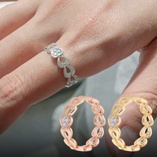 Summer Sale Special + Free Shipping★<br> <font color="red">Total 92.5 Silver</font><br> Heartbus Crystal Ring<br> LRA0008
