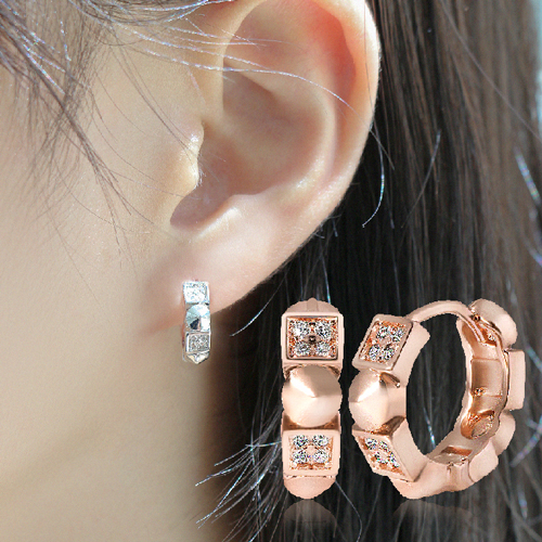 Summer Sale Special + Free Shipping★<font color="red"></font><br> 14K★<br> Omelette One Touch Ring Earring<br> EA3145