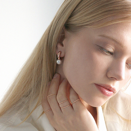 Summer Sale Special + Free Shipping★<br> <font color="red">14k ★</font><br> Showmei pearl one-touch ring earring<br> EA2310