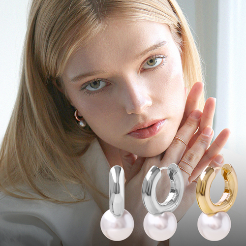 Summer Sale Special + Free Shipping★<br> <font color="red">14k ★</font><br> Showmei pearl one-touch ring earring<br> EA2310