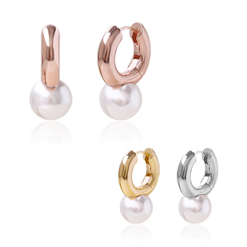 Summer Sale Special + Free Shipping★<br> <font color="red">14k ★</font><br> Showmei pearl one-touch ring earring<br> EA2310