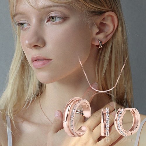 Summer Sale Special + Free Shipping★<br> <font color="red">14K★<br> Earring/Necklace/Ring SET</font><br> Nanette SET SET0467 Korea