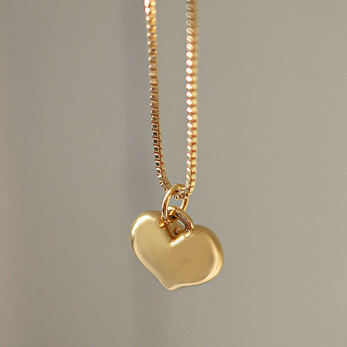 <font color="red">99.9% pure gold 24K Gold</font> Necklace<br><font color="red"></font> Plump heart box chain necklace<BR> NA0006_J
