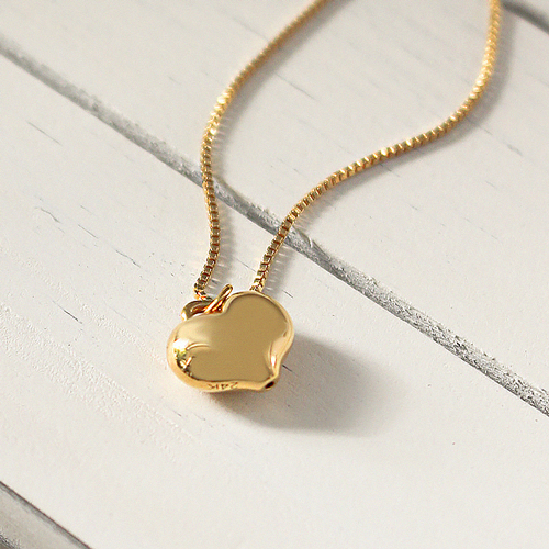 <font color="red">99.9% pure gold 24K Gold</font> Necklace<br><font color="red"></font> Plump heart box chain necklace<BR> NA0006_J
