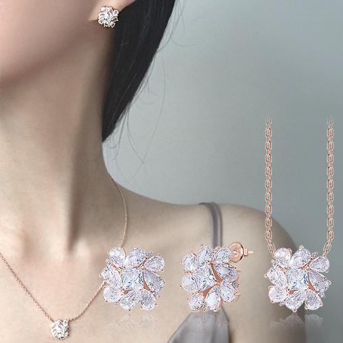 Fall in SALE + Free Shipping★ <font color="red"><br>14K★</font><br> Earring/Necklace SET<br> Karel SET SET0459 Korea