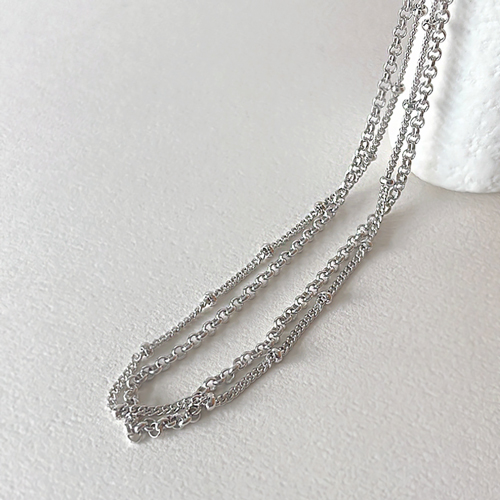Fall in SALE + Free Shipping★<br> <font color="red">14K★</font><br> Beaded layered chain Necklace<br> NA0665