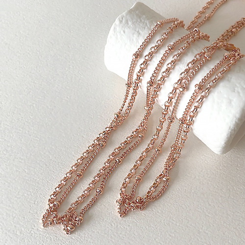 Fall in SALE + Free Shipping★ <font color="red"><br>14K★ Same-day rocket delivery</font><br> bracelet/necklace set<br> Beaded layered chain SET SET0488