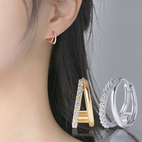 Free shipping★<br> <font color="red">Total 10K Gold★</font><br> Whitney One Touch Ring Earring<br> EA0012_R