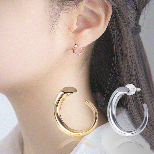Free shipping★<br> <font color="red">Total 10K Gold★</font><br> Dwell Curve Mini Earring<br> EA0015_R