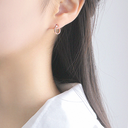 Free shipping★<br> <font color="red">Total 10K Gold★</font><br> Dwell Curve Mini Earring<br> EA0015_R