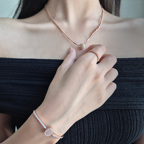 Fall in SALE + Free Shipping★ <font color="red"><br>14K 86% instant discount</font><br> Necklace/bracelet/ring set<br> Pale SET SET0484 Korea