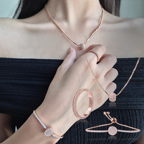 Fall in SALE + Free Shipping★ <font color="red"><br>14K 86% instant discount</font><br> Necklace/bracelet/ring set<br> Pale SET SET0484