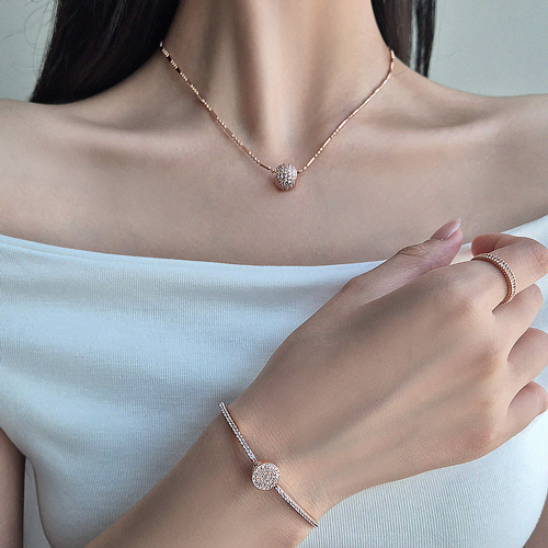 Fall in SALE + Free Shipping★ <font color="red"><br>14K 86% instant discount</font><br> Necklace/bracelet/ring set<br> Pale SET SET0484