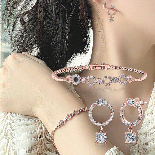 Fall in SALE + Free Shipping★ <font color="red"><br>14K★</font><br> Earring/bracelet SET<br> Stud Crystal SET SET0456