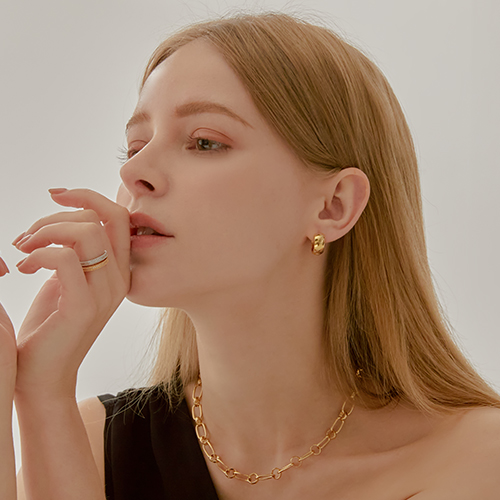 Fall in SALE + Free Shipping★<br> <font color="red">14k★</font><br> Luang One Touch Ring Earring<BR> EA1927